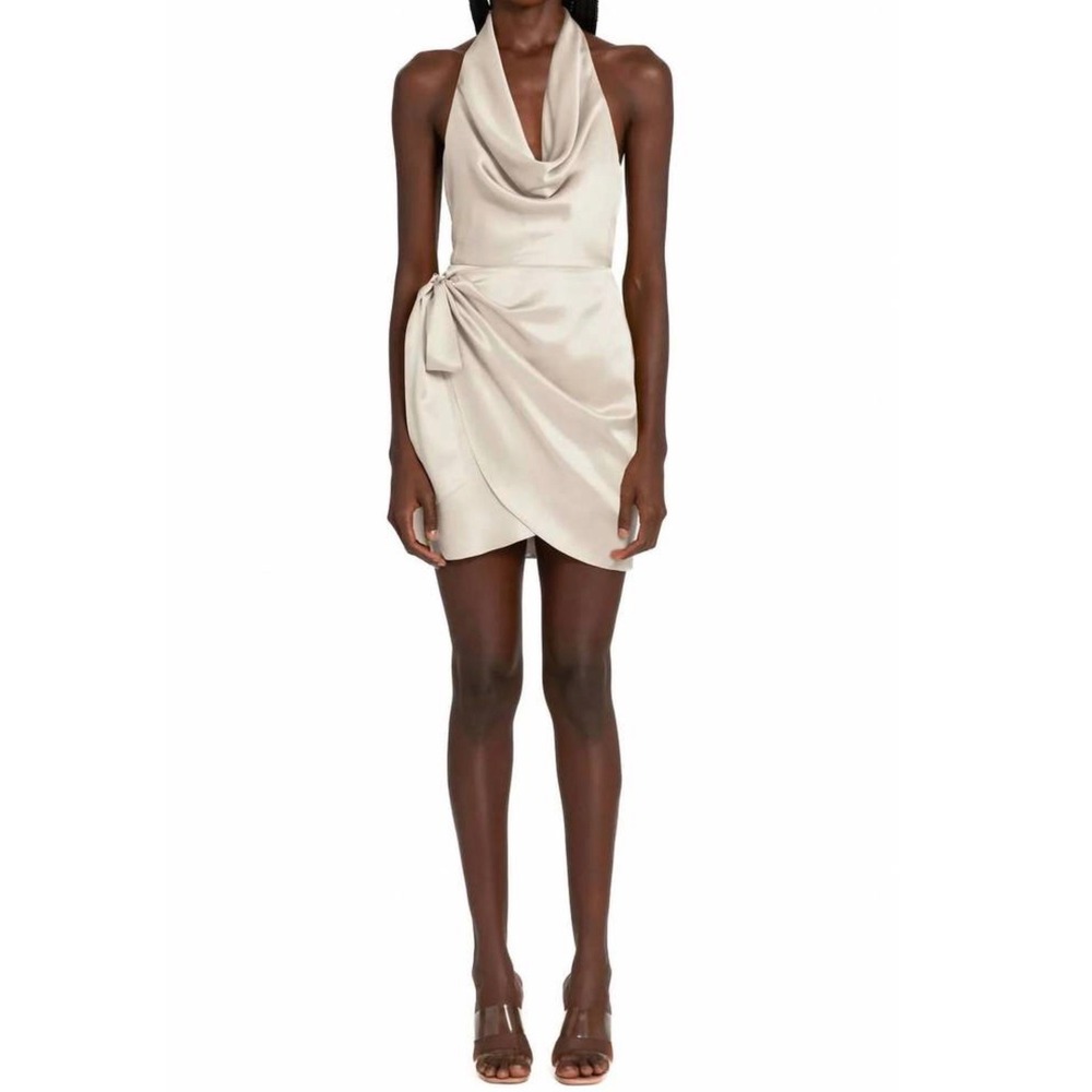 Amanda Uprichard Martine Silk Mini Dress‎ Chalk Open Back Size Large